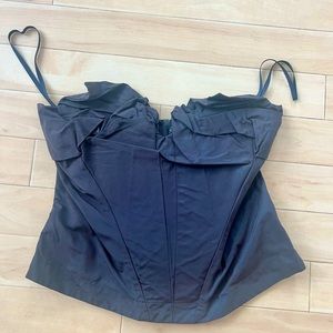 All saints chocolate brown corset bustier top